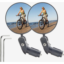 2 Pcs Bike Mirrors, Bar End Bike Mirrors, 360 Dregree Adjustable Rotation Handlebar Convex Mirror Compatible Mountain Road Bike Cycling | 360 Adjust