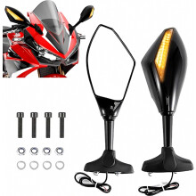 Rétroviseur réglable compatible avec clignotants LED, compatible avec les motos sportives cruiser, design britannique