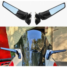 CNC aluminium motorspiegels, verstelbare zijspiegels met windscherm en anti-verblindingsfunctie, geschikt voor de BMW S1000RR 2019-2024, zwarte motor