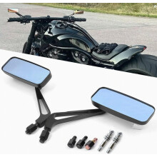 Motorfietsspiegels compatibel met Harley Davidson - 8 mm 10 mm compatibele rechthoekige spiegels, compatibel met V-Rod, Night Softail, Rod Breakout,