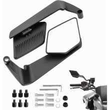 Motorfiets zijspiegels, een paar compatibele motorfietsspiegels met 10 mm en 8 mm schroefdraad, geschikt voor motorfietsen, bromfietsen, scooters en