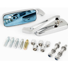 Specchietti retrovisori laterali per moto compatibili da 8 mm e 10 mm con vite lunga | Montaggio facile, adatto a vari modelli cruiser, chopper, bobb