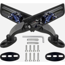 Rétroviseurs de moto, pivotants et réglables avec effet vent | Compatibles avec Kawasaki Ninja 500 (2024-2026), Ninja 650/400/300, ZX6R et Honda CB