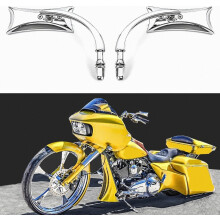 Motorcycle Mirror,10mm Motorbike Rear View Mirror IrregularShape Compatible with Harley Street Glide Electra Glide Road King Softail Touring Sportste