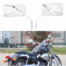 10 mm:n kromiset moottoripyörän suorakaiteen muotoiset ohjaustangon taustapeilit, jotka ovat yhteensopivat Honda Kawasaki Suzuki Cruiser -skootterin