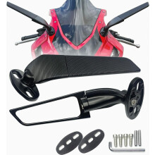 Motorcycle Mirrors Stealth Wind Wing Side Rearview Mirrors Compatible With 2025 Ninja 500 400 650 300 ZX6R ZX10R ZX4RR GSXR 1000 600 750 CBR 600RR 10