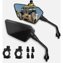 ATV Mirror, Side Rearview Mirrors Compatible Bike MotorcycleScooter | ATV Motorcycle Mirrors Rear View with 8mm 10mm Bolt, 7/8" Handle Bar Mount Clam