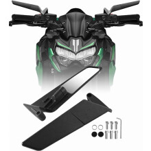 Motorcycle Mirrors Compatible 360 Rotatable Stealth Wind Wing Side View Mirrors Compatible Kawasaki Z400 Z650 Z900 Z1000 Duke 125 200 250 390 690 790