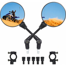 Rétroviseurs de moto avec fixation pour guidon de 7/8", compatibles avec quad, moto, scooter, cyclomoteur, motoneige, Polaris Sportsman, moto tout-te