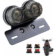 40-LED 40W Motorfiets Achterlicht met Geïntegreerde Dagrijverlichting, Rem- en Richtingaanwijzer met Kentekenplaathouder, compatibel met Harley-David