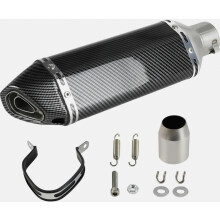 Silenziatore di scarico in fibra di carbonio con ingresso da 1,5-2" | DB killer rimovibile, per moto e scooter stradali/sportivi, tubi di scarico con