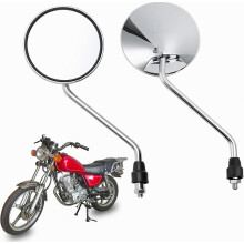Rétroviseur Mokuo pour moto, en alliage d'aluminium, avec boulon de 8 mm, compatible avec la plupart des motos, scooters et cyclomoteurs, couleur arg