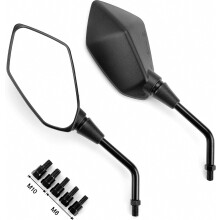 Espejos retrovisores para motocicleta compatibles, espejo lateral convexo para manillar con perno M8 M10, compatible con bicicleta, scooter, ATV, UTV