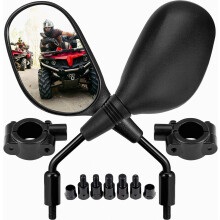 ATV Mirrors, 8mm/10mm Screws Motorcycle Mirrors Compatible 7/8" Handlebar | 360 Degrees Ball Adjustment, Compatible with Scooter Snowmobile Moped Spo
