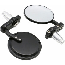 Compatibele zwarte 3" ronde 7/8" motorfietsspiegels, compatibel met stuuruiteinden, bolle achteruitkijkspiegels met verbeterd zicht, compatibel met H