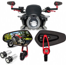 Motorcycl Compatible 7/8" 22mme CNC Handlebar End Mirrors Compatible with Honda CBF125 CBF600 Kawasaki Z1000 Z750 Suzuki GSF600 GSF1250 GSR600 Yamaha