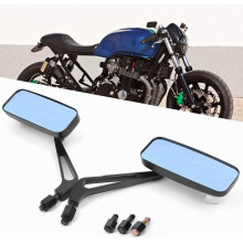 Rechthoekige motorfietsspiegels zwart - compatibel met 8 mm en 10 mm aluminium CNC-achteruitkijkspiegels, geschikt voor Honda, Yamaha, Suzuki, Ruckus