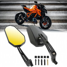 Compatible 8mm 10mm Black Motorcycle Rear View Side Mirrors,Handle Bar End Mirrors Compatible Yamaha MT-03 MT-07 FZ-07 MT-09 MT-10 Z125 Pro Z650 Z750