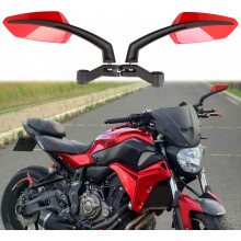 Rétroviseurs latéraux rouges pour moto (8 mm et 10 mm), compatibles avec Honda Cafe Racer, Yamaha et Suzuki (design britannique).