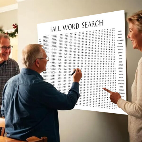 Fall Word Search Poster Educational Printable for Kids
