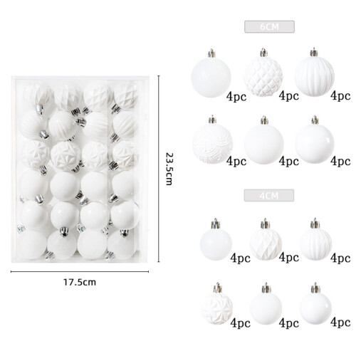 Silver Shatterproof Christmas Ornaments Set 48PCS 1