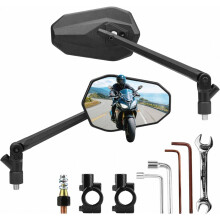 Motorcycle Mirrors Compatible Handlebars, ATV Mirrors Featuring a Phone Mount Interface, Anti-impact/explosion/glare,HD,Compatible with Motorcycle (S