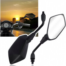 Motorcycle Mirrors with 8mm & 10mm Bolt,HD+360 AdjustableMotorcycle Mirrors compatible Handlebars,Motorcycle Accessories Wide Angle Rear View Mirror