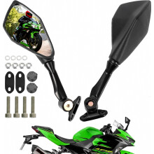 Ninja 300 Mirrors, VOUTRAK Fold-In Design Ninja 400 Mirror,360 Adjustable ABS Motorcycle Mirrors, Motorcycle Rear View Mirror Compatible with Ninja