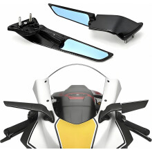 Motorcycle Rearview Mirrors Compatible with Yamaha YZF R7 YZF R7 2021-2024 2025, YZF R9 2025-2026, YZF R6 2017-2020 Black Rearview Mirrors 360 Rotat