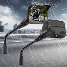 Motorfietsspiegels 10 mm, geschikt voor regen en sneeuw, ATV-spiegels (2 stuks), past op scooters, bromfietsen en crossmotoren met een stuur van 7/8