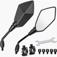 【2022 Upgrade】 Konvexe Motorrad-Rückspiegel mit 10-mm-Rechtsgewindeschraube und 7/8"-Lenkerhalterung, kompatibel mit Fahrrädern und Motorrädern