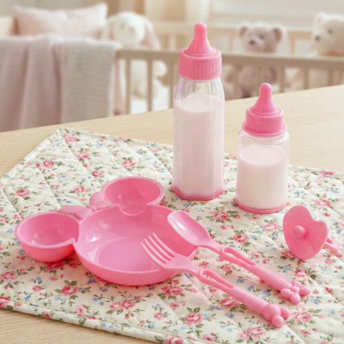 The Magic Toy Shop BiBi Doll Baby Doll Feeding Set 6 Pc Magic Milk Bottles Dummy Spoon Accessories 1