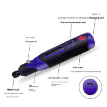 Kit de Ferramenta Rotativa Sem Fio 3.6V Recarregável Multiuso com Carregamento Tipo C para Polimento, Lixamento e Gravação