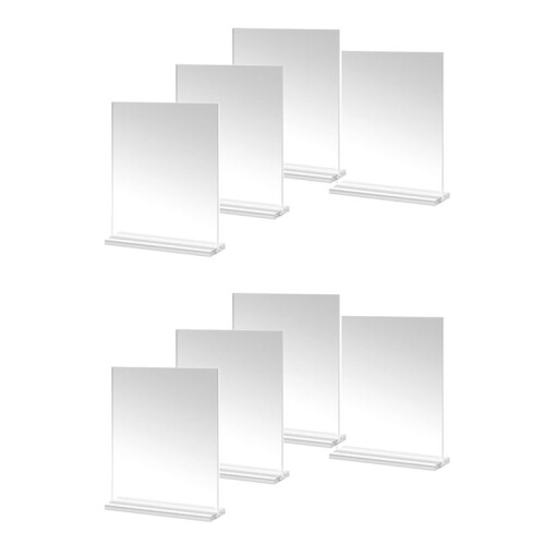 Moldura de Acrílico 4x6 Polegadas, Pacote com 8 Porta-Retratos de Plástico, Suporte para Mesa com Dois Lados 1