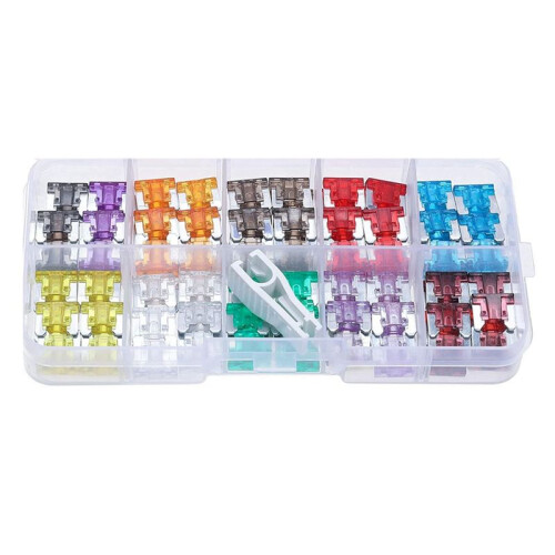 120 Microfusíveis, Kit de Microfusíveis Finos, Kit de Combinação de Microfusíveis para Carro/RV/Caminhão/Motor 2Amp -40A
