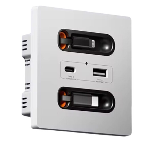 Universal  Socket with Charging  20W Fast Charge USB C Port PC Power Wall Panel,Mobile Phone Charging Type C