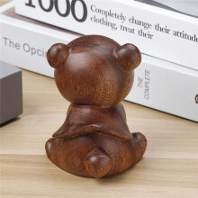 Estatuetas de Urso de Madeira Maciça de Luxo, Esculturas em Miniatura Gravadas para Sala de Estar, Decoração de Interiores Artística Interessante