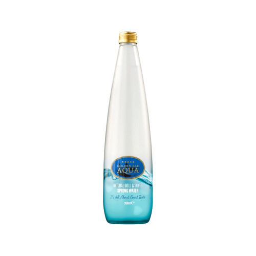 Gold & Silver Spring Water Glass Bottle 350ml x 12