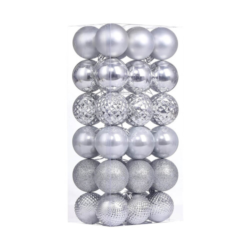 Christmas Ball Ornaments Shatterproof Silver 36pcs 2