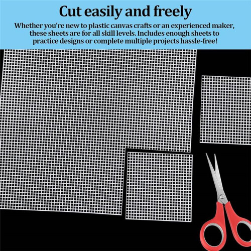 Folhas de Lona Plástica para Bordado e Artesanato Faça Você Mesmo, 13,4 Polegadas X 10,4 Polegadas com Malha de 2,5 mm, 6 Unidades 2