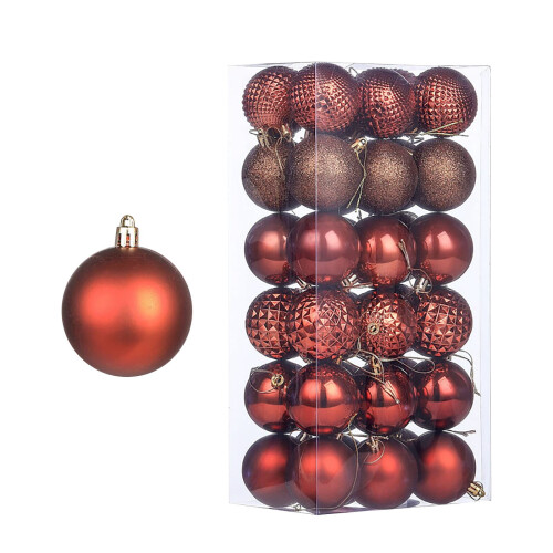 Christmas Ball Ornaments Shatterproof 36pcs Reddish Brown 2