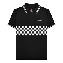 (S, Black) Lambretta Mens Toned Polo Shirt