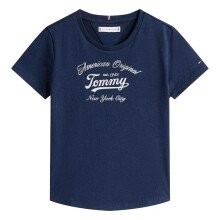 (14 Years, Night Navy) Tommy Hilfiger Girls Script T-Shirt