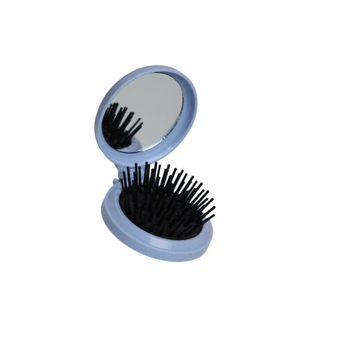 Compact Folding Air Cushion Comb with Makeup Mirror Blue