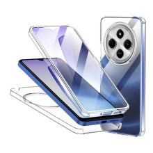 Coque pour Xiaomi Redmi 14C et Poco C75 - housse etui silicone gel fine 360 integrale (avant et arriere) + film ecran - TRANSPARENT