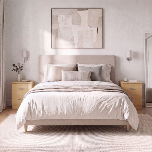 Vida Designs (Pine) Riano Bedside Table Set of 2, 2 Drawer Chest Nightstands 1