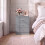 Vida Designs (Grey) Riano Bedside Table Set of 2, 3 Drawer Chest Nightstands 4