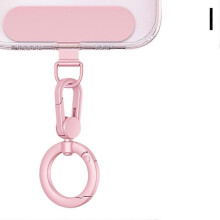 (pink/1pcs) Phone Lanyard Rotatable Buckle Detachable Accessories Metal Dog Buckle Pendant Hook Buckle Stainless Steel Clip