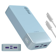 JUOVI Power Bank 20000mAh 65W Charging Portable External Battery Backup Blue UK