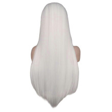 (1pcs, Black) Ladies Long Fancy Dress Wig Blonde with parting Hippy Wig;; Y6O0